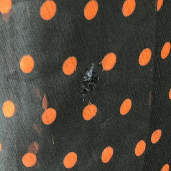 Navy & Orange Polka Dot Cowl Neck Midi Dress Sz 8 - Picture 6 of 10